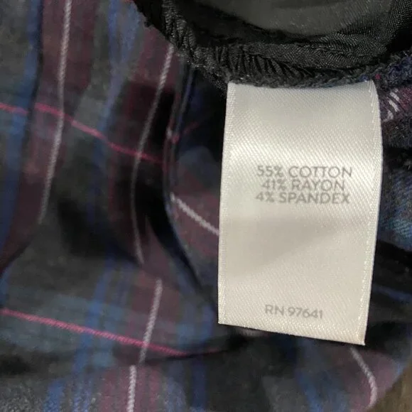 J. Jill Bi-Stretch Premium Plaid Pull Up/On Pants Size 6 - Picture 8 of 9